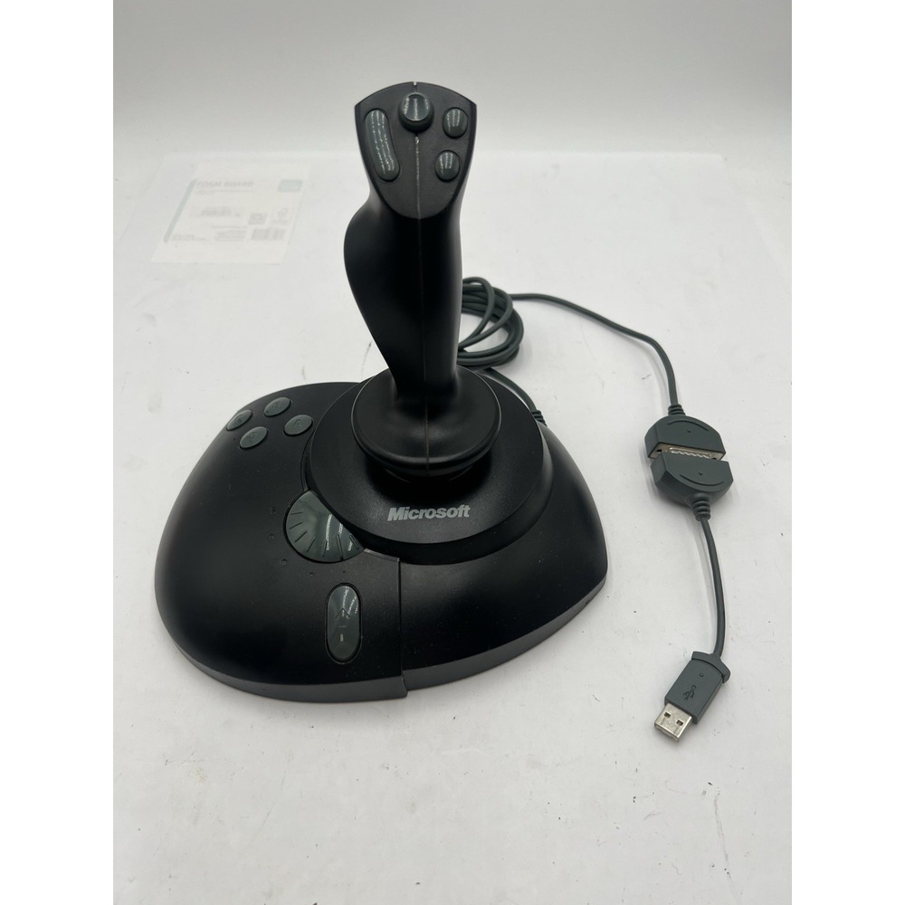 Microsoft SideWinder Precision Pro Joystick X03-57540 w/ USB Adapter Untested
